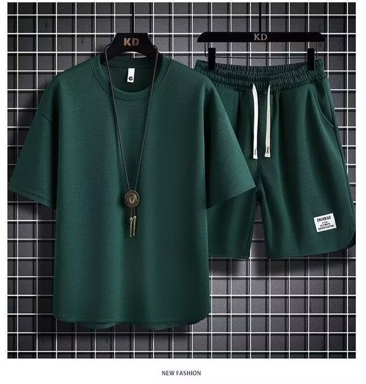 Sportswear Suit Men'S Summer Short-Sleeved T-Shirt Basketball Clothes Casual Shorts Two-Piece Korean Fashionable 2024 - Image 4