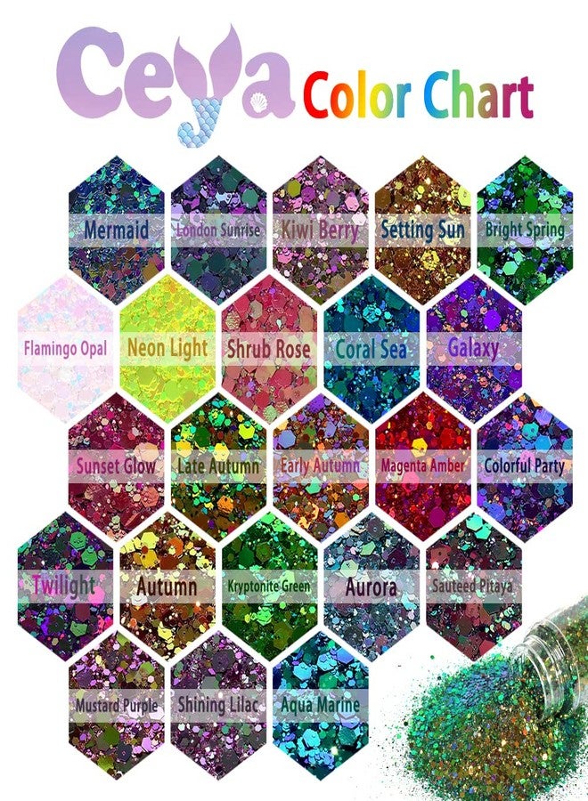 Ceya Chameleon Chunky Glitter, 3.5oz/100g Mermaid Color Shift Craft Glitter Powder Color Changing Iridescent Flake Sequin for Epoxy Resin, Nail, Tumbler, Slime, Phone Case, Party Decor, Jewelry Making - Image 3