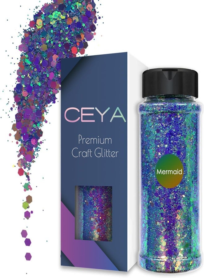 Ceya Chameleon Chunky Glitter, 3.5oz/100g Mermaid Color Shift Craft Glitter Powder Color Changing Iridescent Flake Sequin for Epoxy Resin, Nail, Tumbler, Slime, Phone Case, Party Decor, Jewelry Making - Image 1