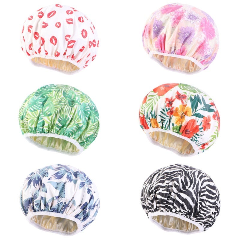 Blue Reusable Shower Cap - Elastic Hair Care Cap for Women Home Beauty Bath Use - Image 4