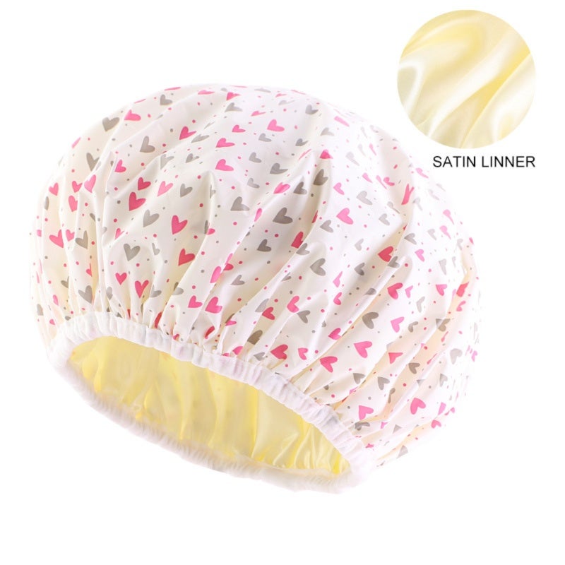 Blue Reusable Shower Cap - Elastic Hair Care Cap for Women Home Beauty Bath Use - Image 2