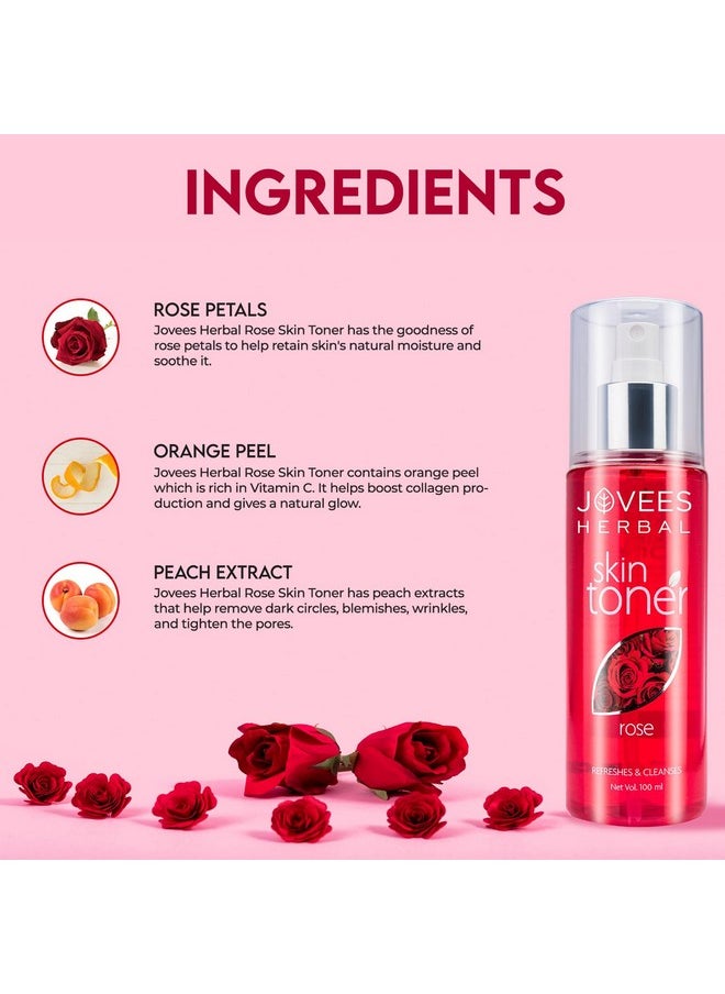 Jovees - Herbal Rose Skin Toner For Youthful Skin Tightens Pores Healthy Glow 100% Natural For Normal To Dry Skin Paraben And Alcohol Free 200Ml - Image 1