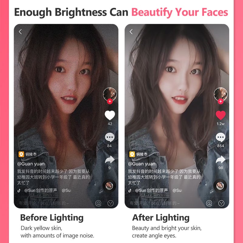 Loquat Dimmable LED Ring Video Light With Selfie Stick Tabletop Tripod Multicolour - Image 3