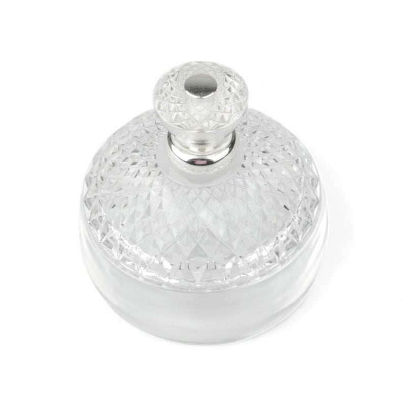 Soleter Al-Shabak Acrylic Dates Bowl Clear Silver Crystal Pattern Serving Dish with Lid - Image 3