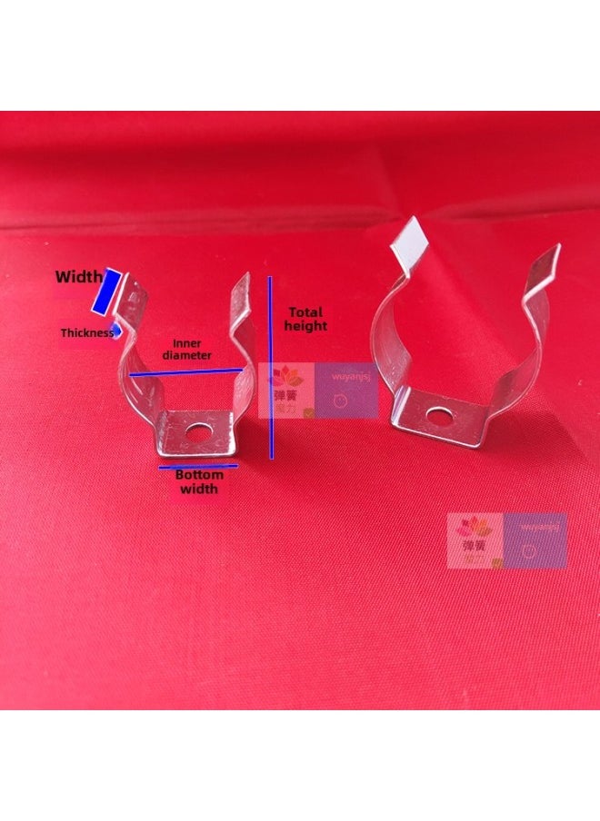 Generic - 7YX Iron Pipe Fixing Clip Spring Sheet Steel Pipe Snap Sheet Lamp Pipe Clip Water Pipe Clip U-shaped Clip Shrapnel Bracket Elastic Tube-Specification Model:Stainless Steel φ35mm Single Hole - Image 1