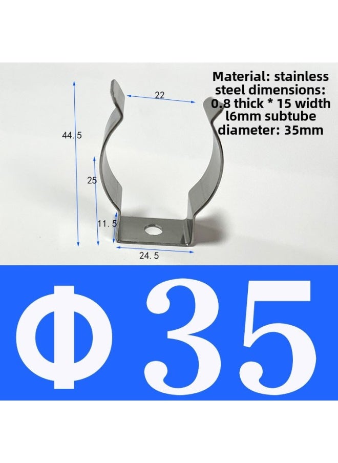 Generic - 7YX Iron Pipe Fixing Clip Spring Sheet Steel Pipe Snap Sheet Lamp Pipe Clip Water Pipe Clip U-shaped Clip Shrapnel Bracket Elastic Tube-Specification Model:Stainless Steel φ35mm Single Hole - Image 1
