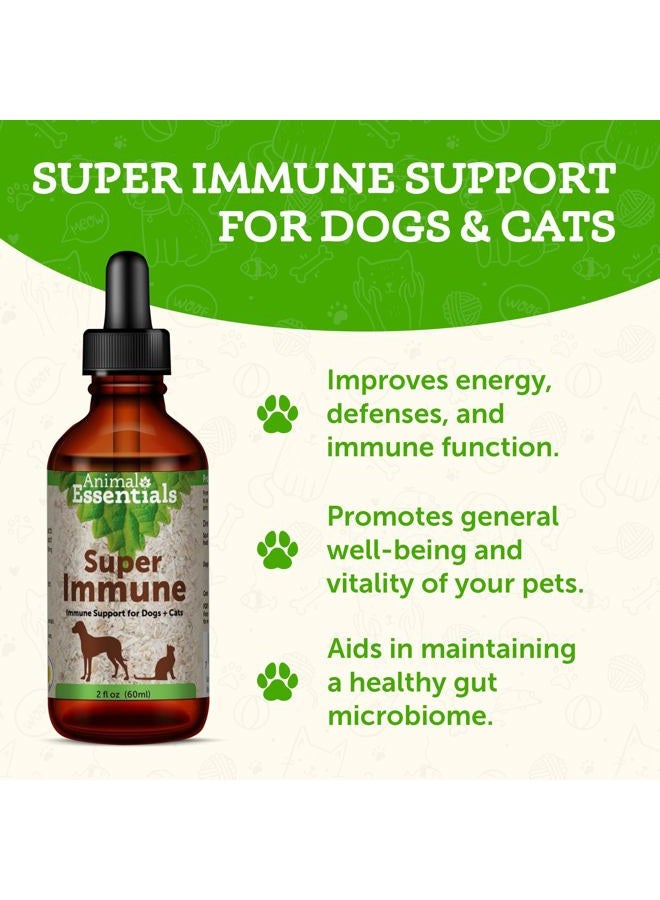 Animal Essentials سوبر مناعة للكلاب والقطط - مكمل دعم المناعة، إشنسا، إلوثيرو، مستخلص ورق الزيتون، قطرات سائلة - 2 أونصة سائلة - Image 2