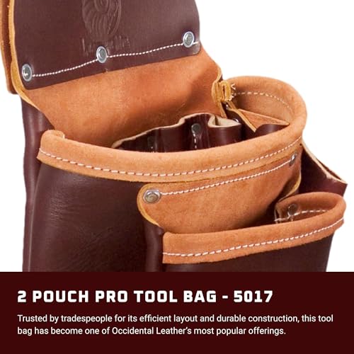 Occidental Leather 2 Pouch Pro Tool Bag - 9 Pockets & Tool Holders - Made in USA - Image 2