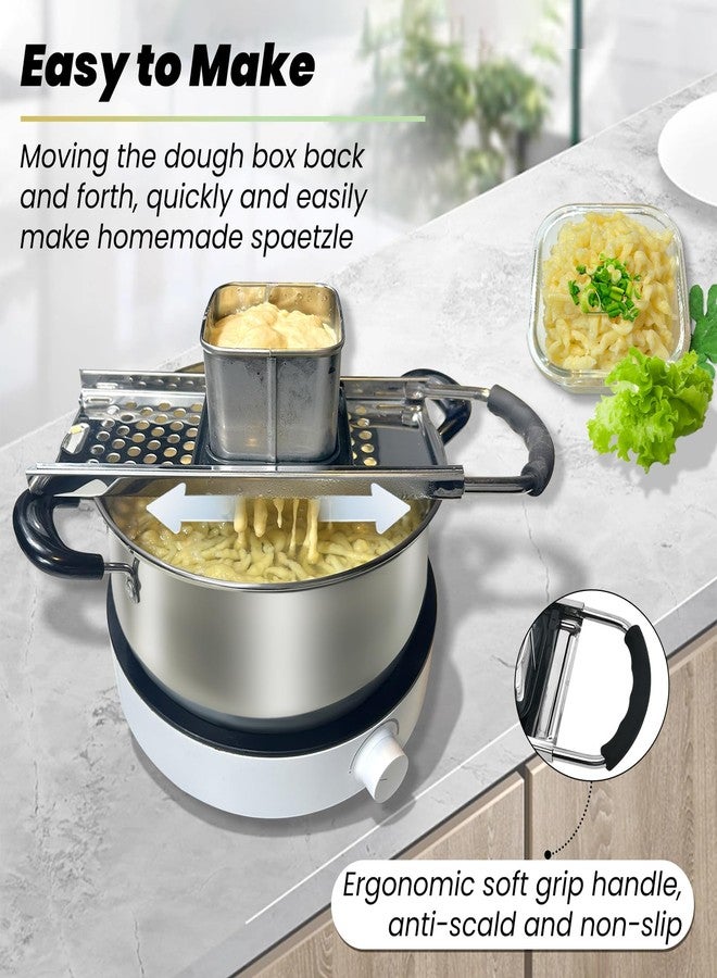 SPEENSUN Spaetzle Maker, Premium Grade Stainless Steel Spaetzle Press, Efficient Homemade Spaetzle and Knoepfle, Dishwasher Safe Spaetzle Noodle Maker with Comfort Handle for Pots Up to 30 CM - Image 2
