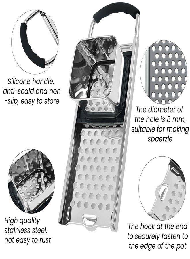 SPEENSUN Spaetzle Maker, Premium Grade Stainless Steel Spaetzle Press, Efficient Homemade Spaetzle and Knoepfle, Dishwasher Safe Spaetzle Noodle Maker with Comfort Handle for Pots Up to 30 CM - Image 3