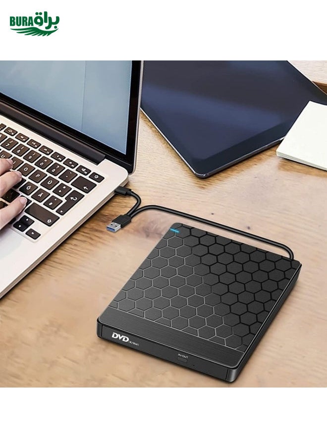 BURAQ - 042  Football Pattern USB3.0 / Type-C Computer Laptop External Optical Drive Burner DVD Burner - Image 1