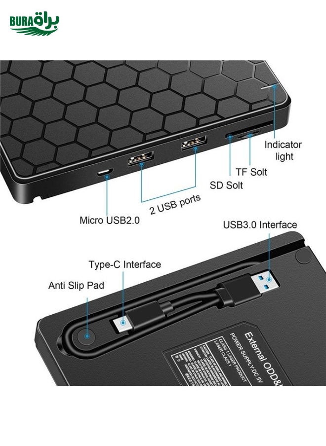 BURAQ - 042  Football Pattern USB3.0 / Type-C Computer Laptop External Optical Drive Burner DVD Burner - Image 1