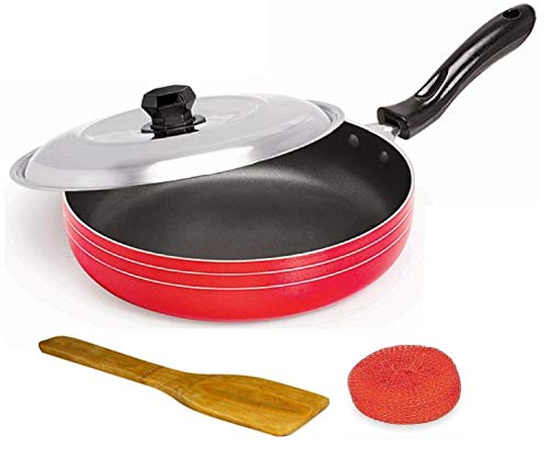 Dynore Non Stick Fry Pan with lid and Stainless Steel Square Egg/Pancake Ring with Handle - Image 4