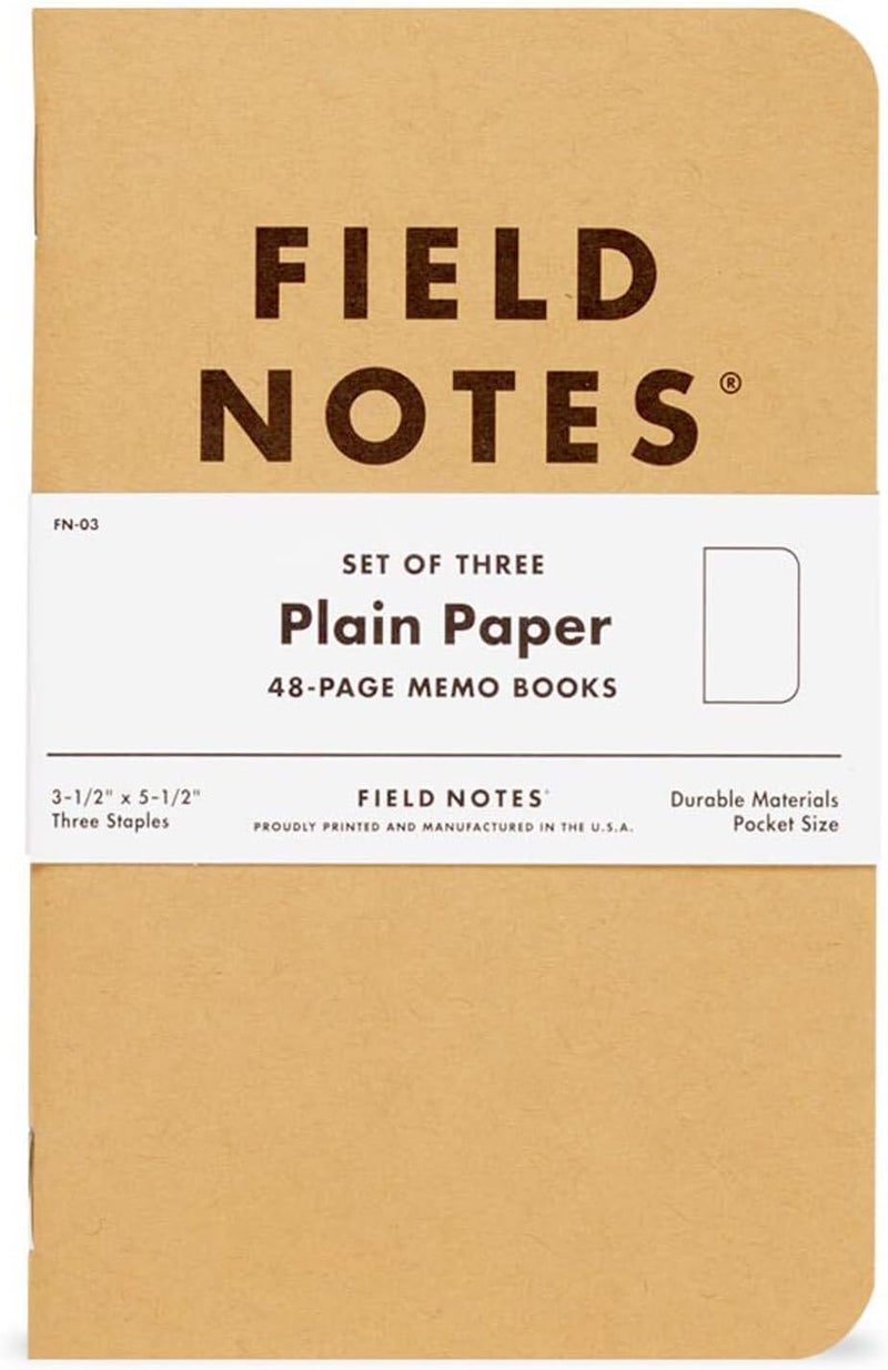 Field Notes : Original Kraft 3-Pack - Plain Paper Memo Books - Blank 48 Page Pocket Notebooks - 3.5" x 5.5" - Image 3