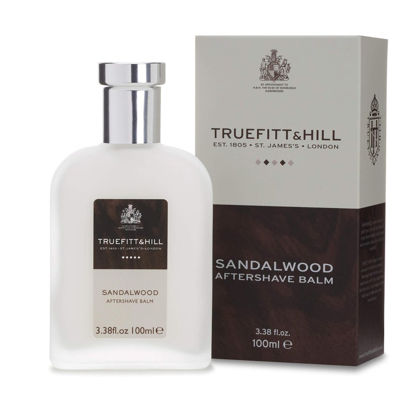 Truefitt & Hill Luxury Aftershave Balm - Sandalwood - Premium Soothing Moisturizer with Aloe Vera Extract - Ideal for Sensitive Skin, Razor Burn Relief, and a Silky Smooth Finish - 3.38 oz. - Image 1