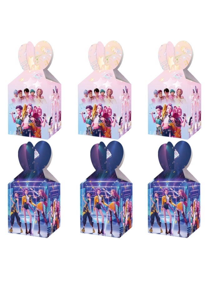 ILovhaprty 12PCS K-Pop Demon Hunters Candy Boxes, Hunter X Party Favor Treat Boxes with Handle, Cute Gift Boxes for Kids Birthday Party Supplies, Goodie Boxes for K-Pop Demon Hunters Party Decorations - Image 1
