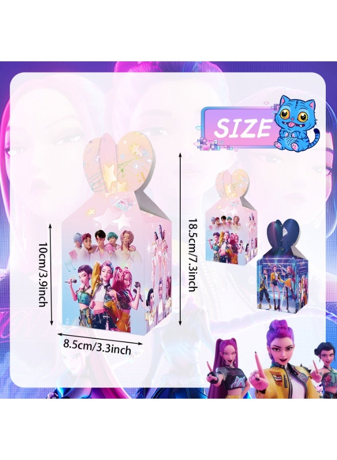 ILovhaprty 12PCS K-Pop Demon Hunters Candy Boxes, Hunter X Party Favor Treat Boxes with Handle, Cute Gift Boxes for Kids Birthday Party Supplies, Goodie Boxes for K-Pop Demon Hunters Party Decorations - Image 3