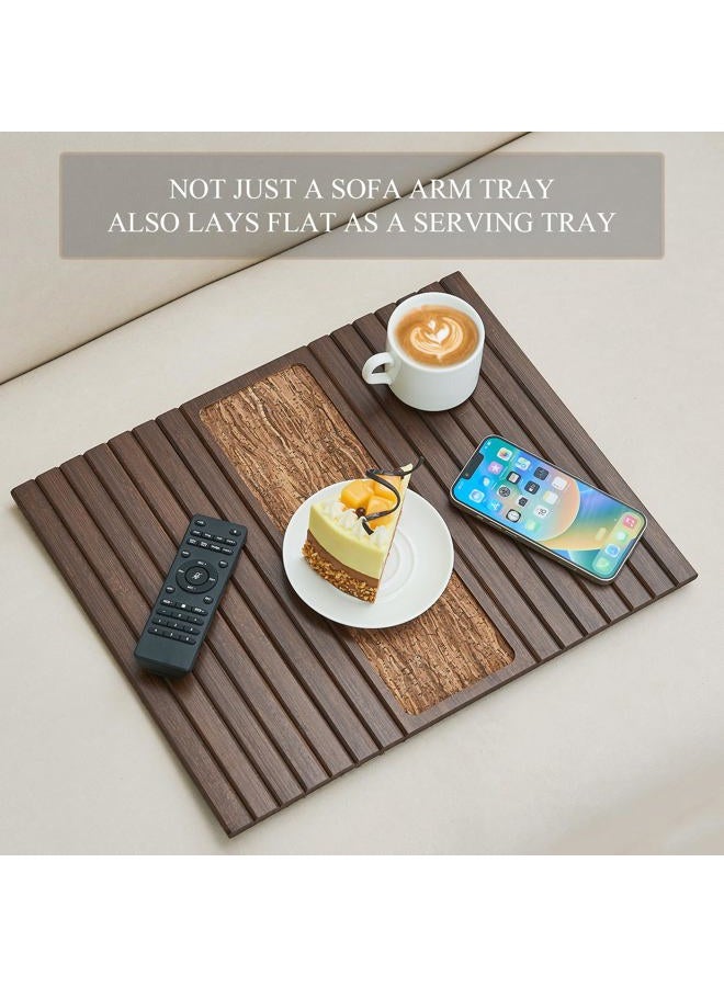 GEHE Sofa Arm Tray Table, Flexible/Foldable Couch Arm Tray for Wide Couch, Sofa Armrest Table Cup Holder Perfect for Foods Drinks Snacks Remote Control or Phone - Image 5