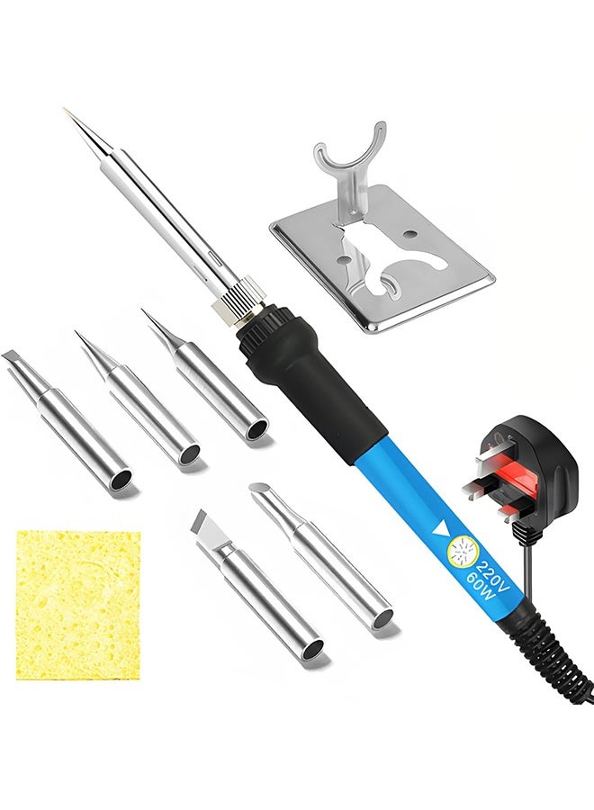 GNAFOTU Soldering Iron Kit Electronics,with Temperature Adjustable Electric Soldering Iron Pen,with 5Pcs Different Solder Tips, Stand and sponges,(UK Plug) - Image 1
