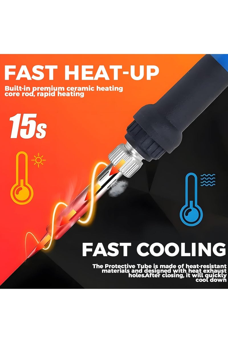 GNAFOTU Soldering Iron Kit Electronics,with Temperature Adjustable Electric Soldering Iron Pen,with 5Pcs Different Solder Tips, Stand and sponges,(UK Plug) - Image 5