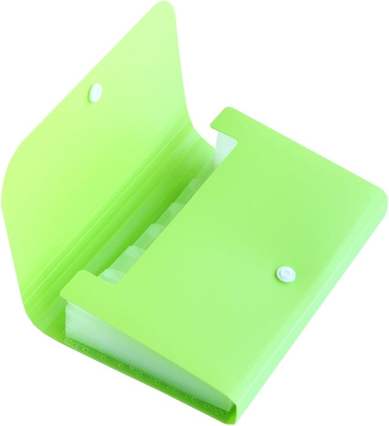 Deli Expanding File Folder, Subdivision Accordion File Folder Mini Organizer PP Wallet for Cards,Coupons,Receipt,Tax Item or Changes,7x4.5 Inches,12 Pockets with Tabs and Check Case(Green) - Image 4