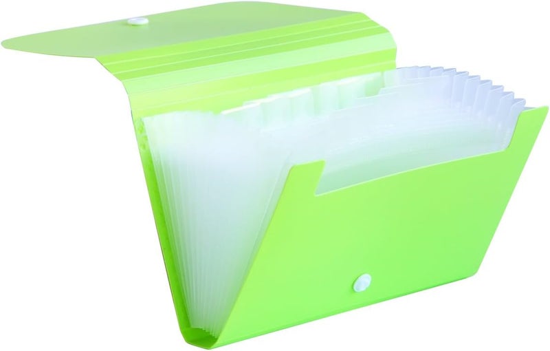 Deli Expanding File Folder, Subdivision Accordion File Folder Mini Organizer PP Wallet for Cards,Coupons,Receipt,Tax Item or Changes,7x4.5 Inches,12 Pockets with Tabs and Check Case(Green) - Image 5