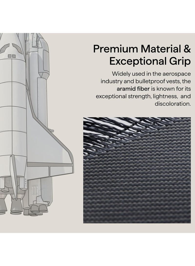 pitaka for Z Flip 7 Case, Compatible with MagSafe, Slim & Light Galaxy Z Flip 7 Case with Caseless Touch Feeling, 600D Aramid Fiber Made, Black/Grey(Twill) - Image 3