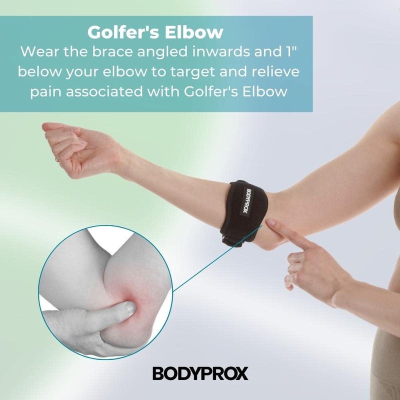 Bodyprox دعامة كوع Bodyprox 2 عبوة لتخفيف ألم كوع التنس وكوع لاعب الجولف - Image 3