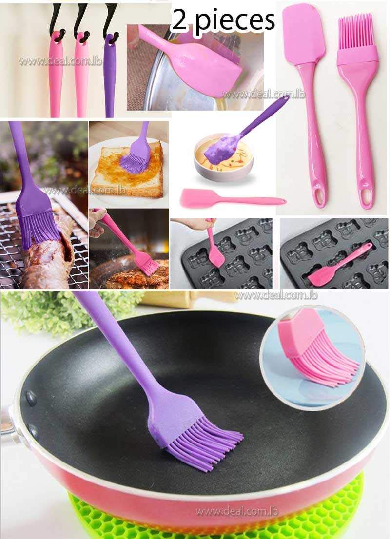 SEAHAVEN SEAHAVEN Silicone Spatula and Pastry Brush Set Special for Cake Mixer Cooking Baking Glazing Set of 1 Multicolor  - Image 2