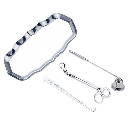 MUXSAM Candle Accessory Set Gift Box, Exquisite Wave Storage Tray Plate, Candle Wick Trimmer, Bell Candle Wick Snuffer, - Image 2