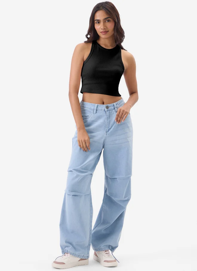 The Souled Store  The Souled Store Women Slim Fit Solid Black Tank Top  | Best Price UAE