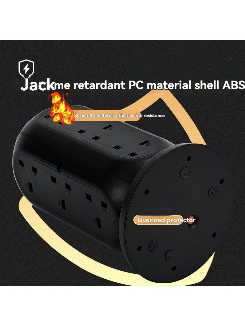 M MIAOYAN Multi-Functional Vertical Power Strip with 5 USB Fast Charging Ports, EU Plug, Overload Protection, Home Use with Cable and Switch - Image 4