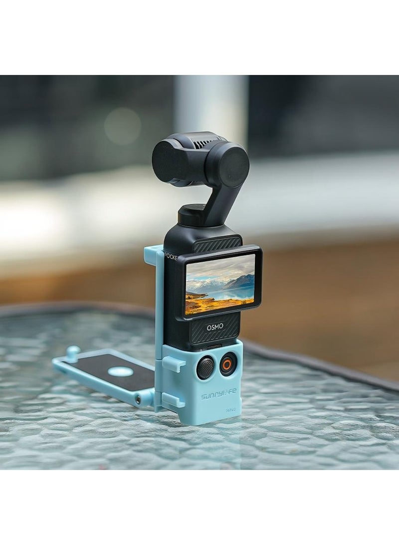 سني لايف حامل تثبيت مغناطيسي مخصص متوافق مع DJI Osmo Pocket 3، محول ملحقات Pocket3 المحدث مع مشبك مغناطيسي وحامل شفط على سطح المكتب، سطح عمودي، مقبض قابل للتعديل بزاوية 180 درجة، مع 2 واقي عدسة + 2 واقي شاشة LCD - Image 2
