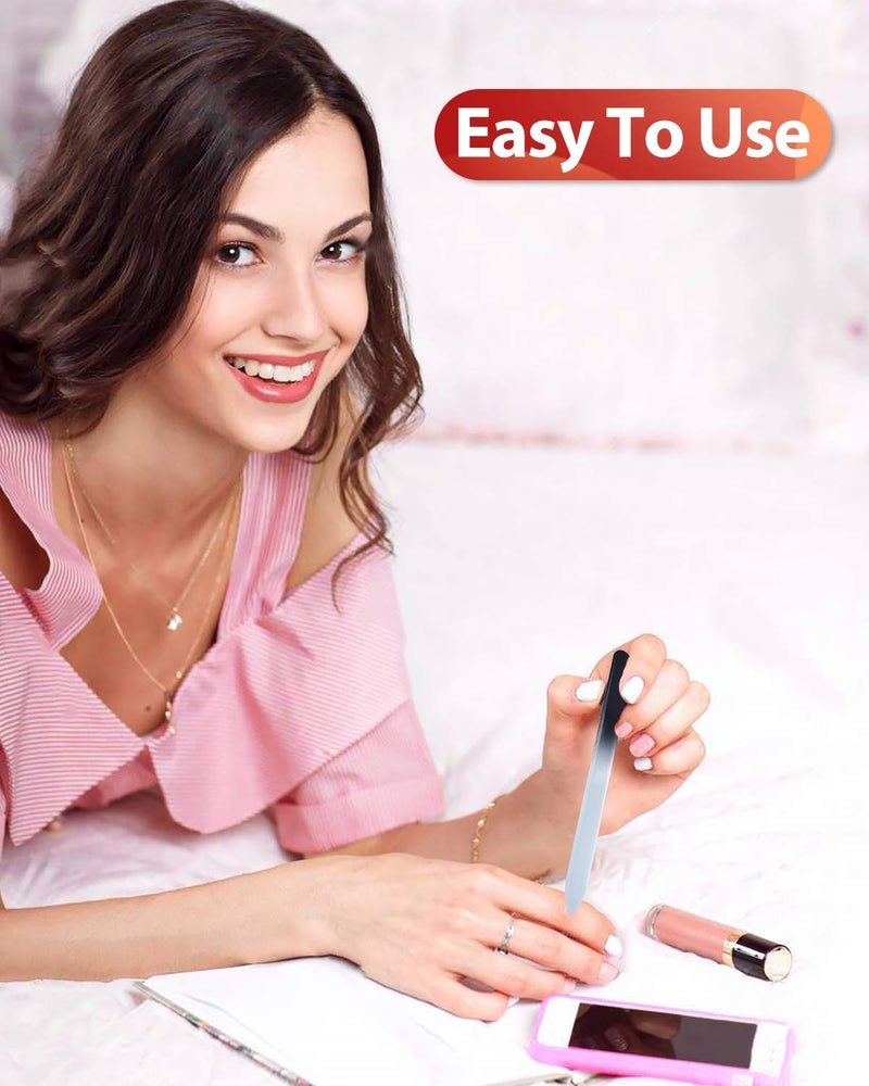 HealPure مبرد أظافر زجاجي وملمع أظافر، مجموعة 4 قطع من مبرد الأظافر الكريستالي وملمع الأظافر الزجاجي النانو، مجموعة مميزة مع حقيبة، أداة مهنية لتجميل الأظافر، مبرد أظافر تشيكي للأظافر الطبيعية، هدية للنساء والفتيات - Image 5