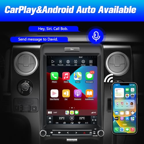 AWESAFE [4GB+64GB] for Ford F150 Radio Upgrade 2013 2014, Android 13 8 core T Style 12.1 inch Touch Screen Radio with Carplay Android Auto AM/FM DSP/WiFi/Steering Wheel Control - Image 3