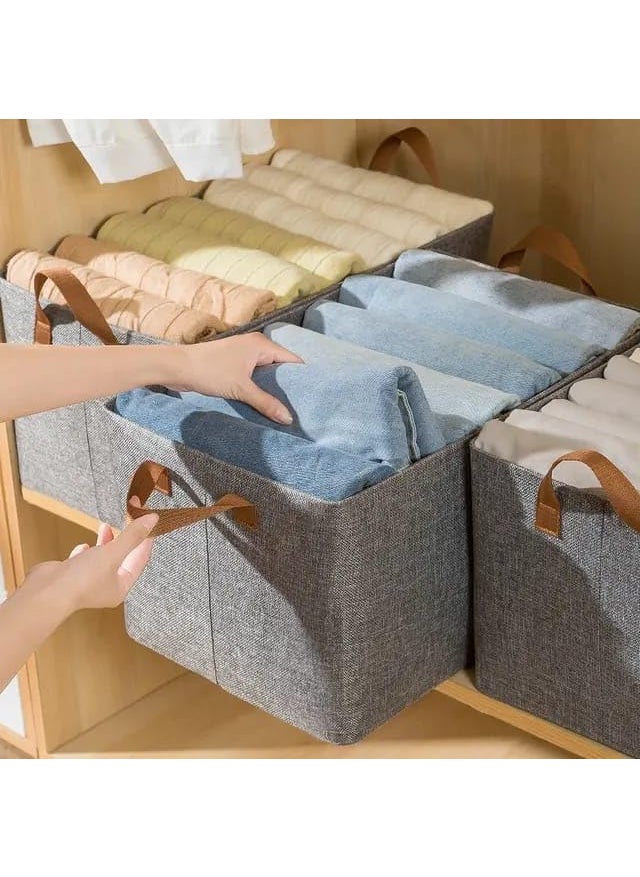 svk dream SVK DREAM 26L Storage Bag Steel Frame Support Closet Storage Bin Household Wardrobe Storage Box Drawer Large Capacity Folding Clothes Jeans Handle Portable Organizer Multicolor Pack Of 1  - Image 4