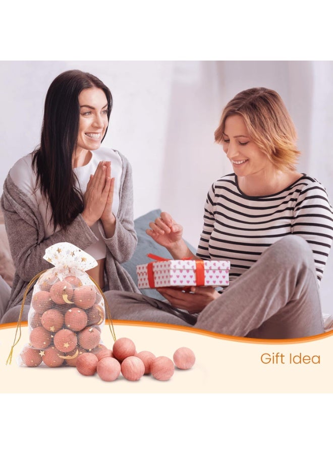 كرات من خشب الأرز لتخزين الملابس للدواليب والأدراج، كرات معطرة مع رقائق خشب أرز معطرة لتجديد رائحة الدواليب من هومود، 50 قطعة - Image 2