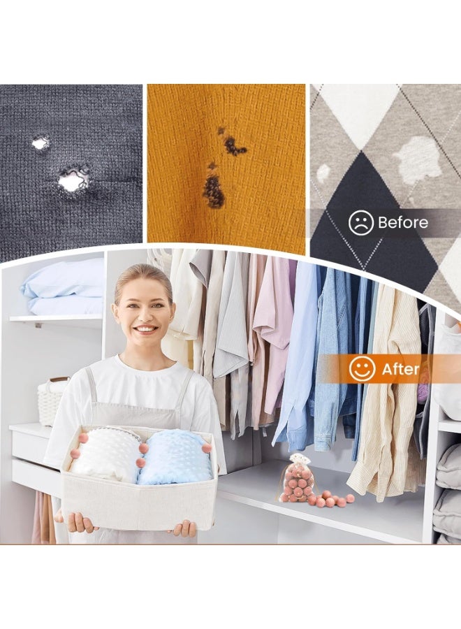 كرات من خشب الأرز لتخزين الملابس للدواليب والأدراج، كرات معطرة مع رقائق خشب أرز معطرة لتجديد رائحة الدواليب من هومود، 50 قطعة - Image 5