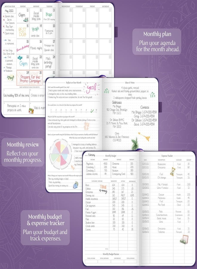 Legend Planner Legend Weekly Planner Premium - Undated Weekly, Monthly & Budget Planner - Life Organizer for Time Management & Productivity, A5 (Purple) - Image 4
