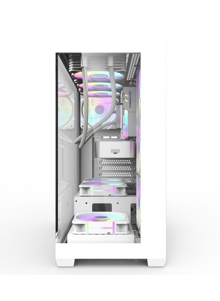 darkFlash DS900  ATX M-ATX ITX Gaming PC Case with 7 ARGB Fans Pre Installed, Tempered Glass Panels, Type-C Port, 0.5 SPCC Computer Case - Image 3