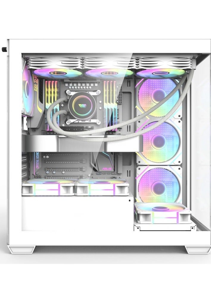 darkFlash DS900  ATX M-ATX ITX Gaming PC Case with 7 ARGB Fans Pre Installed, Tempered Glass Panels, Type-C Port, 0.5 SPCC Computer Case - Image 2
