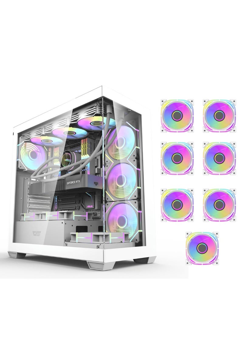 darkFlash DS900  ATX M-ATX ITX Gaming PC Case with 7 ARGB Fans Pre Installed, Tempered Glass Panels, Type-C Port, 0.5 SPCC Computer Case - Image 1