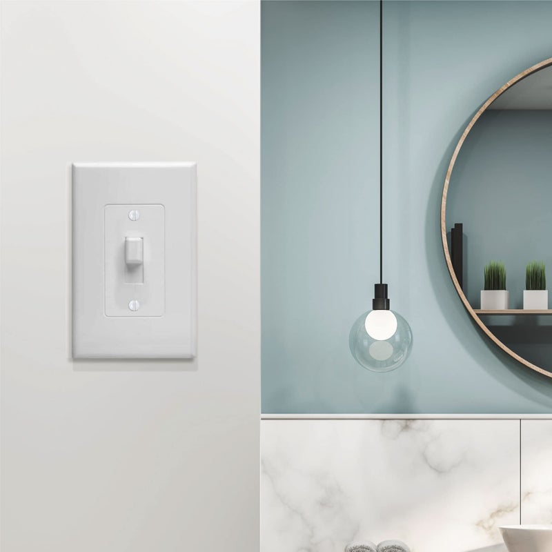 TayMac MW2570W Masque 1-Gang Decorator Style Toggle Switch Cover-Up Wall Plate, 5-Pack, White - Image 2