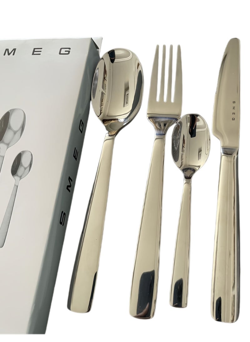 SMEG 4 Piece Stainless Steel Cutlery Set, Kitchen Utensils Set, Home Kitchen Restaurant Hotel Party Picnic Cutlery Set - Image 4