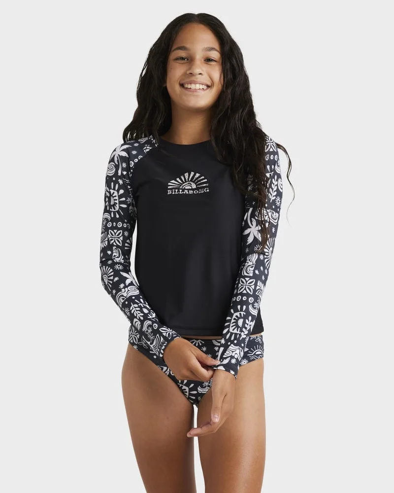 Billabong Paradise Stamp Rash Vest Set - Kids