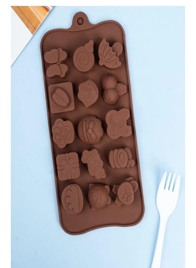Kunya® Silicon Different Shape of Chocolate Mould Tray Combo, Cake Decoration Tools (Mix Shape Choco) - Image 2