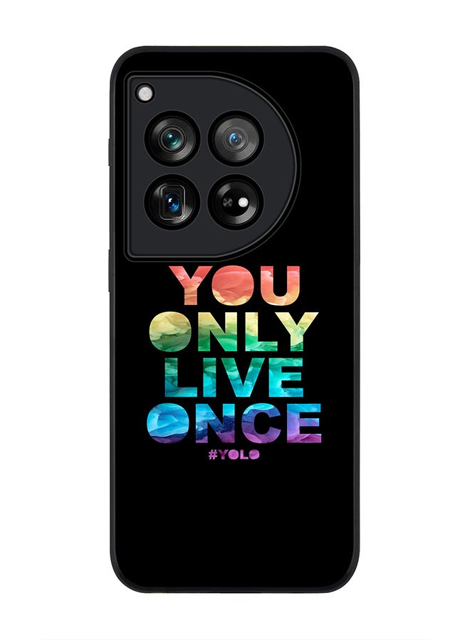 Stylizedd Rugged Black edge case for OnePlus 12R / OnePlus Ace 3 5G, Slim fit Soft Case Flexible Rubber Edges Anti Drop TPU Gel Thin Cover -  YOLO - Image 1