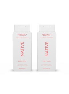 native Native Body Wash Contains Naturally Derived Ingredients  For Women  Men Sulfate Paraben  Dye Free Leaving Skin Soft and Hydrating  Grapefruit  Bergamot 18 oz  2 Pk 