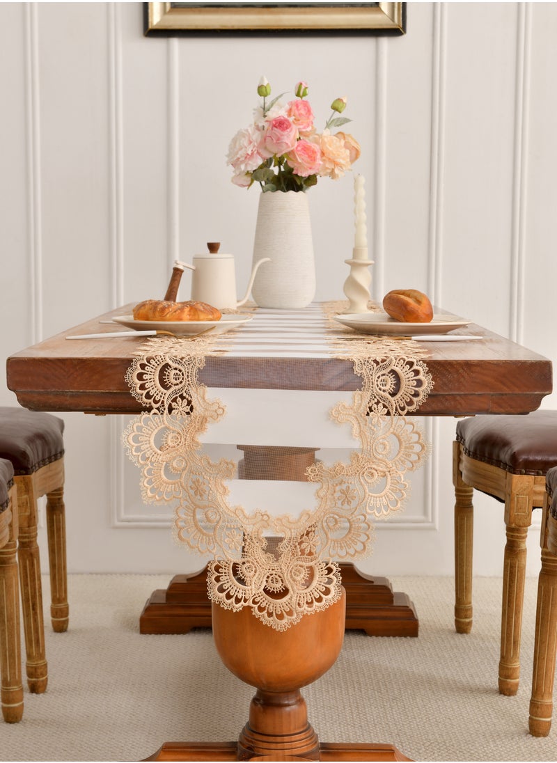 Generic - Modern, American, European-Style Table Runner, Aesthetic, Luxury, Hollow Out, White Yellow Tablecloth, Coffee Table, Tv Cabinet - Image 1