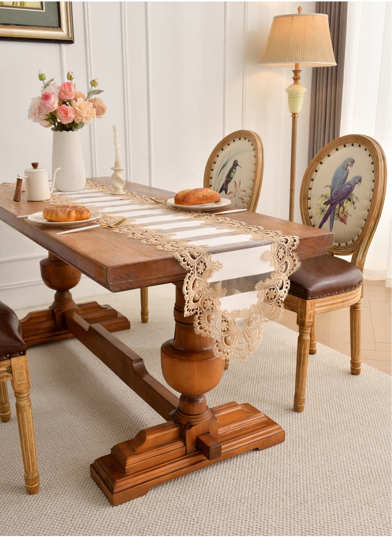Generic - Modern, American, European-Style Table Runner, Aesthetic, Luxury, Hollow Out, White Yellow Tablecloth, Coffee Table, Tv Cabinet - Image 1